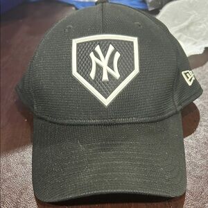 New Era Black Baseball Cap with White NY Shield Logo